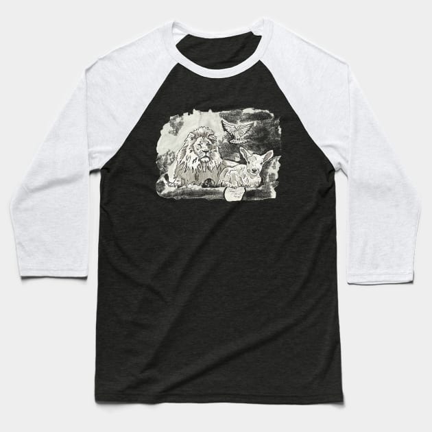 Lion, Lamb, & Dove Baseball T-Shirt by BladeAvenger